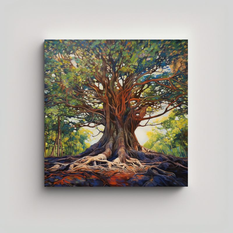 GENERICO - Arte Impreso Representación A Banyan Tree 90x90 Cm