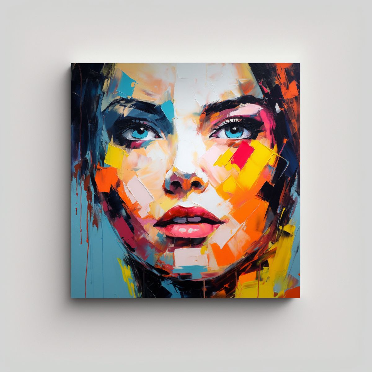 GENERICO - Cuadro De Mujer Con Paleta De Colores Por F 90x90 Cm