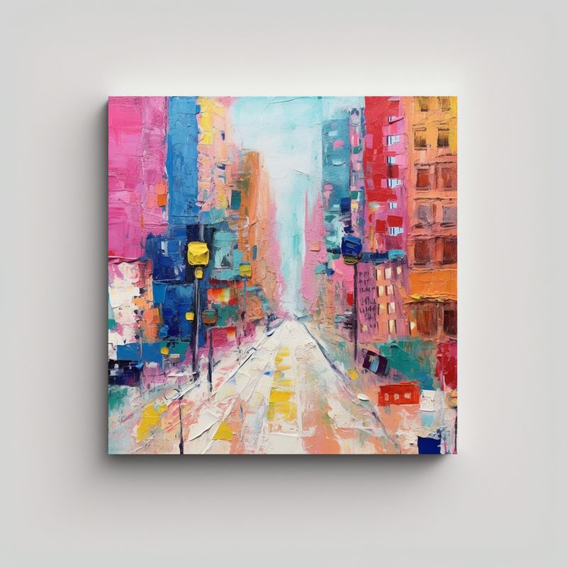 GENERICO - Cuadro Creativo Arte Callejero Mixto Con Colores 70x70 Cm