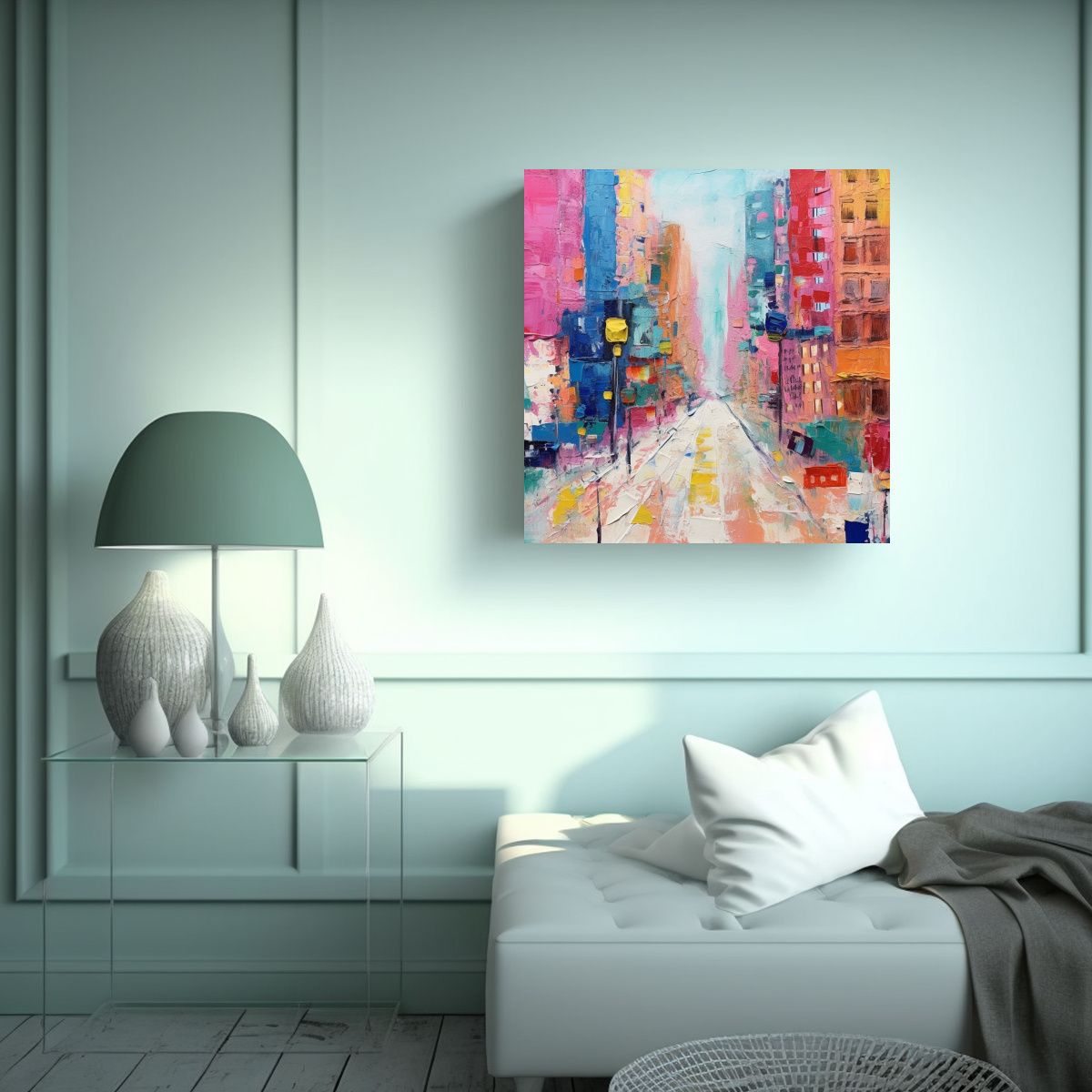 GENERICO - Cuadro Creativo Arte Callejero Mixto Con Colores 50x50 Cm