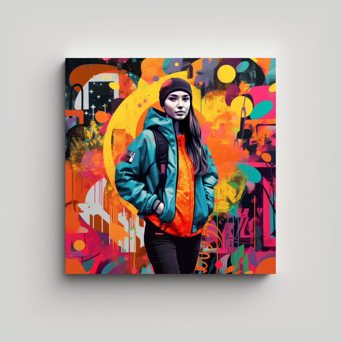 GENERICO - Arte De Pared Tema Colorido Con Patrones 90x90 Cm