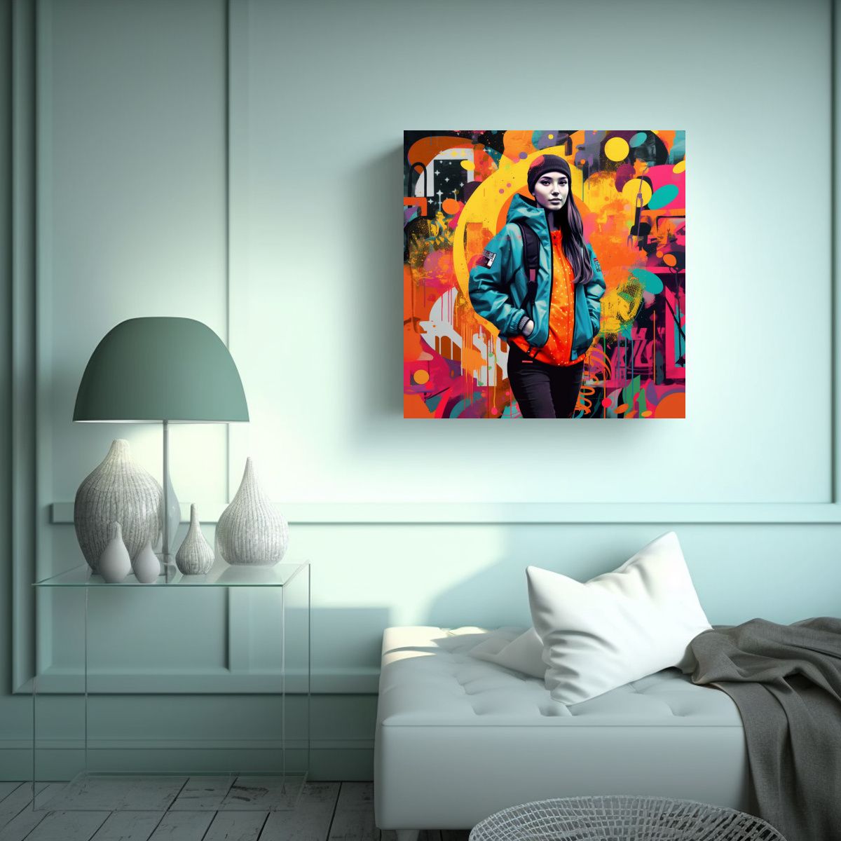 GENERICO - Arte De Pared Tema Colorido Con Patrones 90x90 Cm