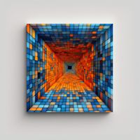 Cuadro Decorativo Moderno De Poder Con Cuadrados 90x90 Cm