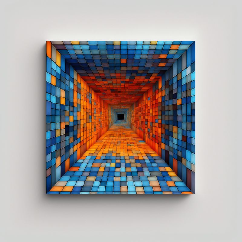 GENERICO - Cuadro Decorativo Moderno De Poder Con Cuadrados 90x90 Cm