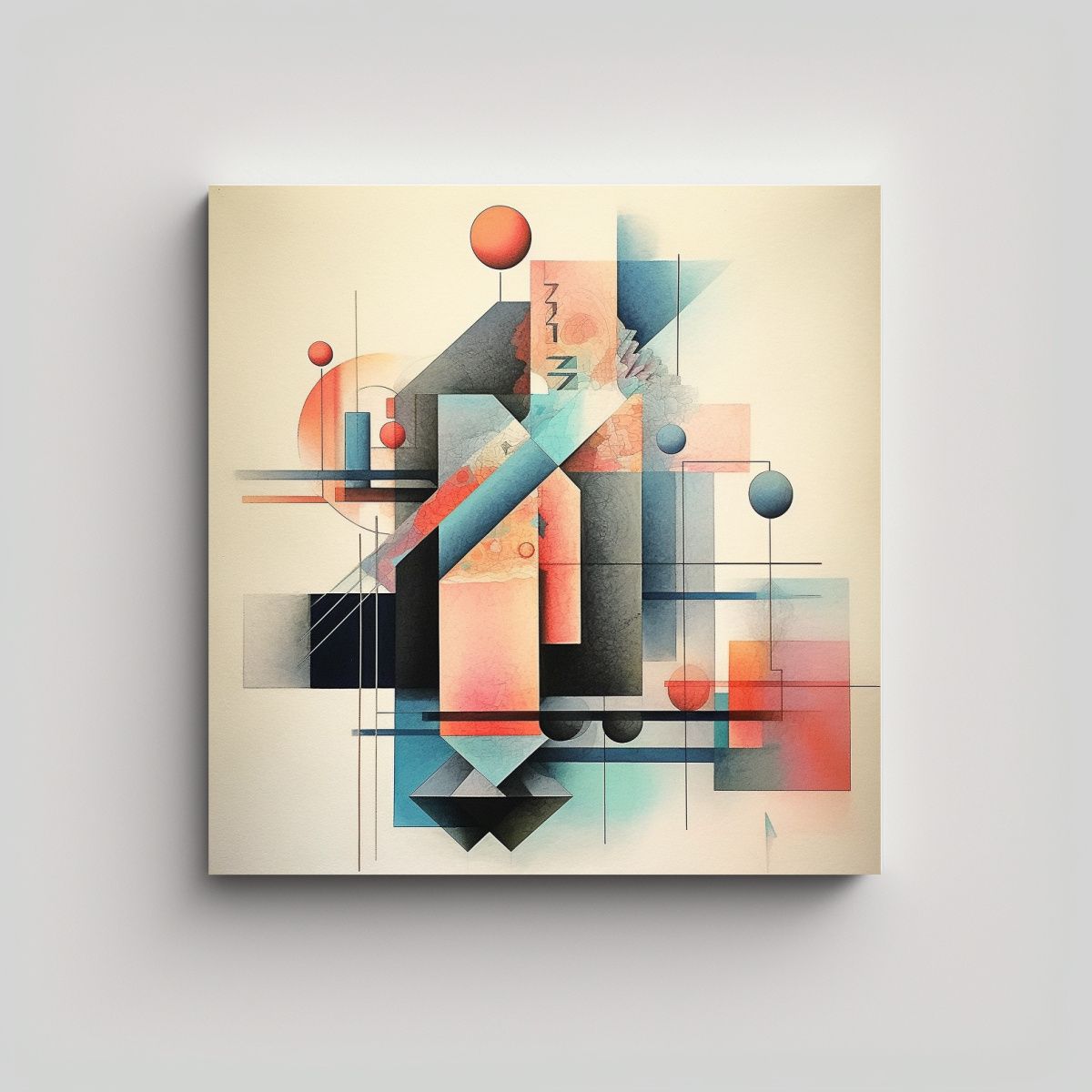 GENERICO - Pintura Decorativa Geométrica Gama De Colores 80x80 Cm