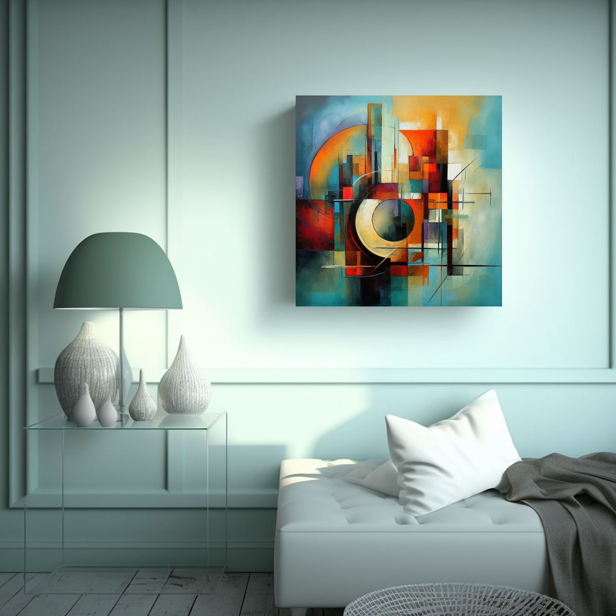 GENERICO - Cuadro Inspirador Estilo Moderno Abstracto 90x90 Cm