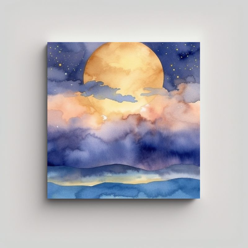 GENERICO - Pinturas Decorativas Modernas, Cielo Al Atardecer 60x60 Cm