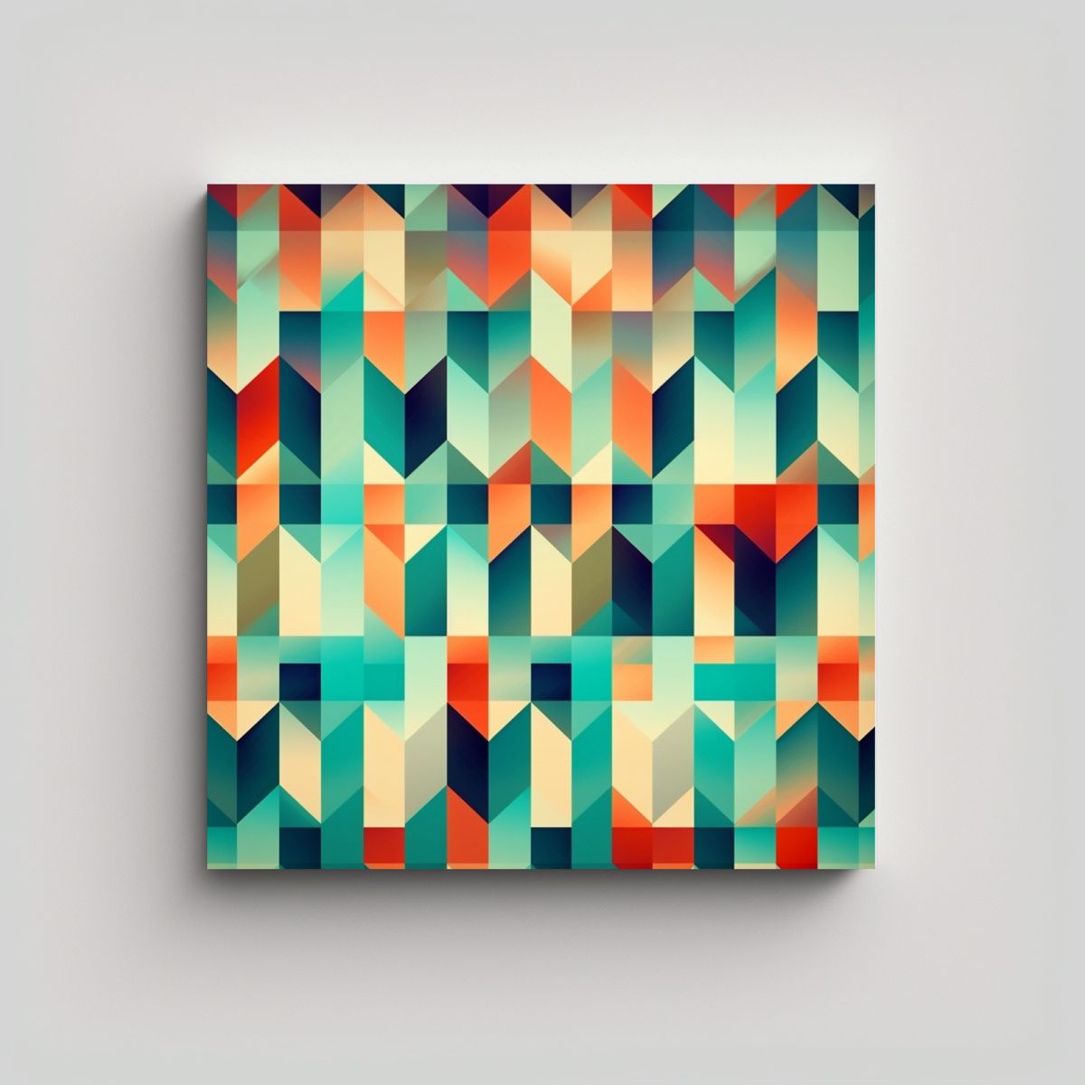 GENERICO - Cuadro Decorativo Abstracto Con Patrón De Formas 60x60 Cm