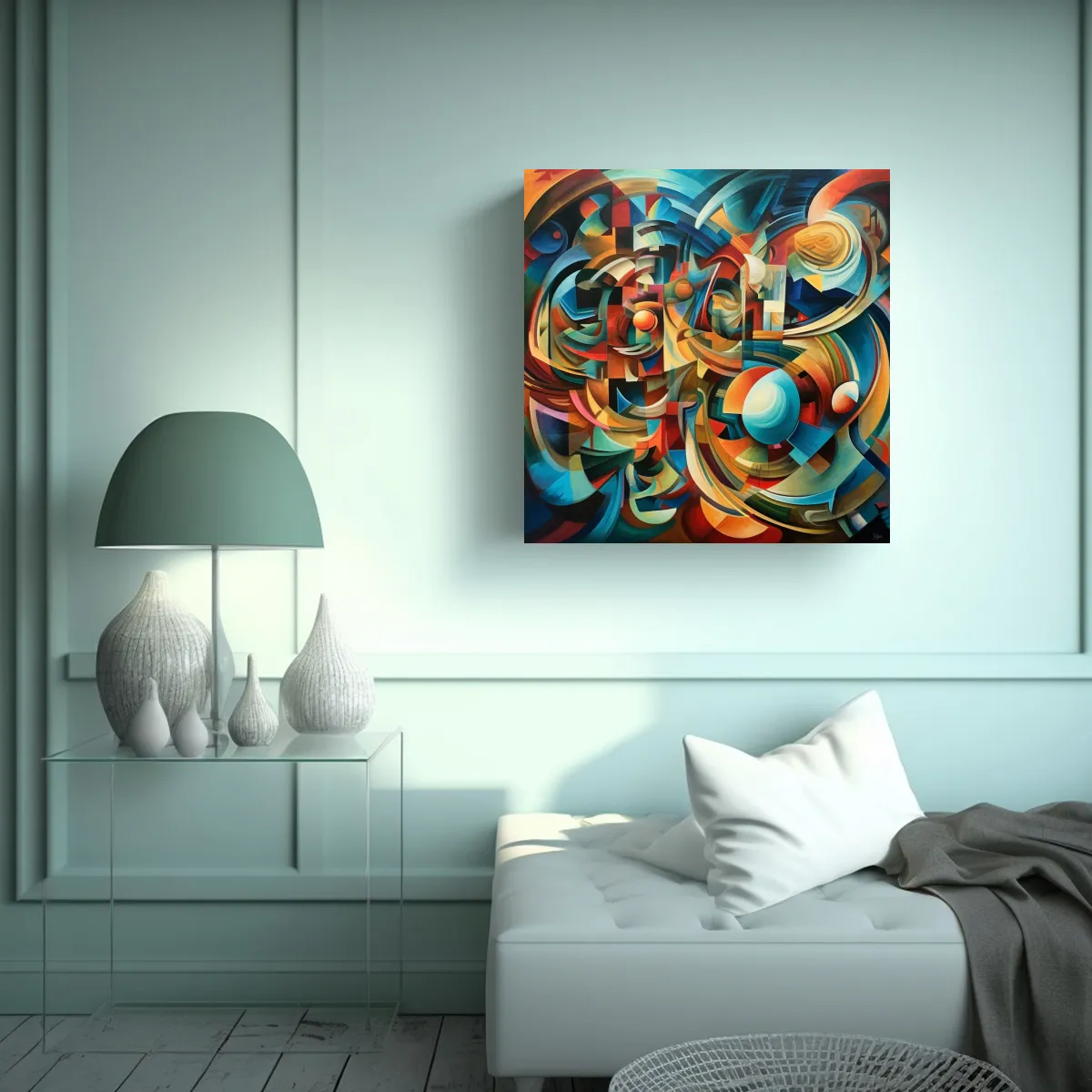 GENERICO - Pintura Abstracta Intensa Y Llamativa: 70x70 Cm