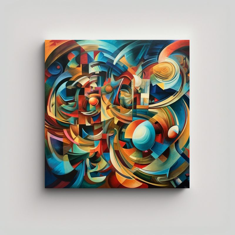GENERICO - Pintura Abstracta Intensa Y Llamativa: 80x80 Cm