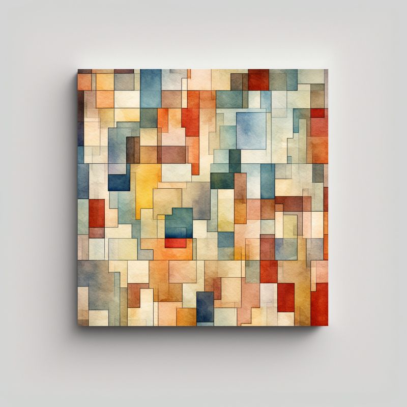 GENERICO - Tela En Bastidor De Patrones De Azulejos Vintage 70x70 Cm