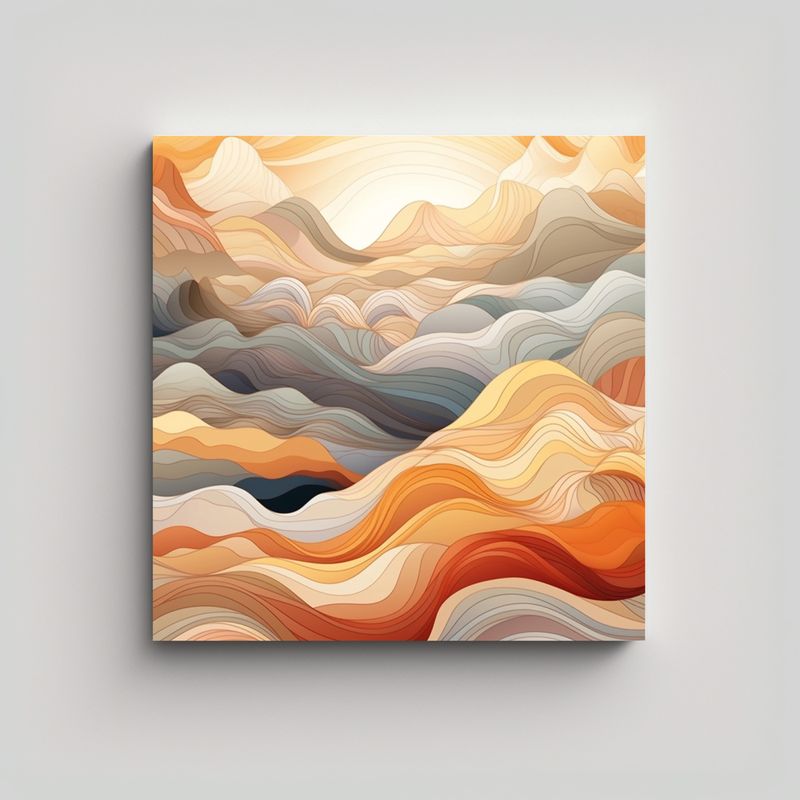 GENERICO - Pintura De Montañas En El Cielo Estilo 90x90 Cm