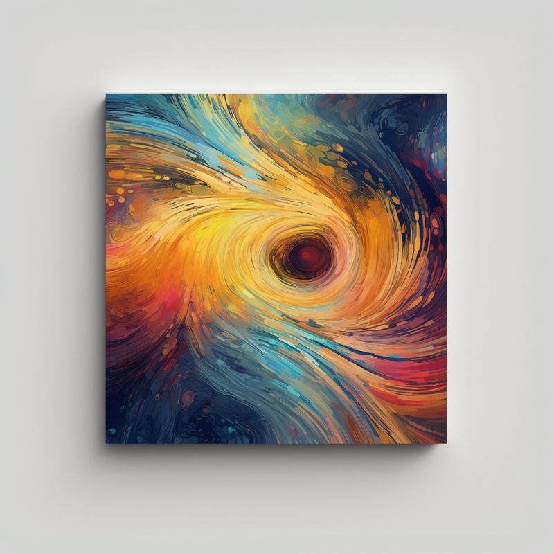 GENERICO - Lienzo De Tela Patron Intenso Adorno Abstracto AI 70x70 Cm