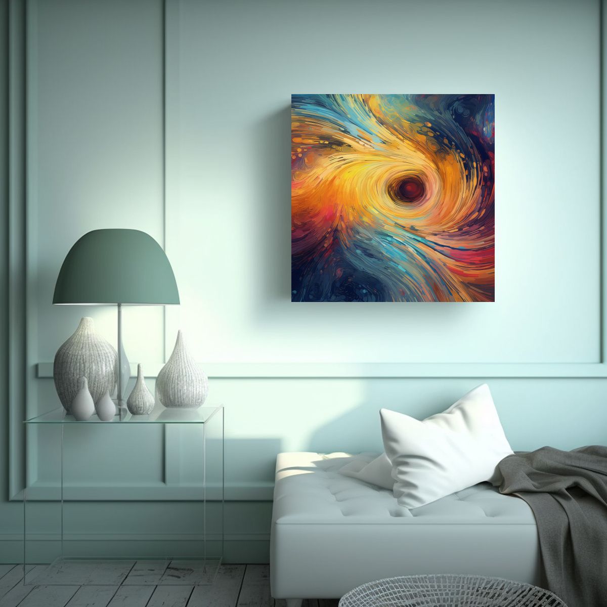 GENERICO - Lienzo De Tela Patron Intenso Adorno Abstracto AI 60x60 Cm