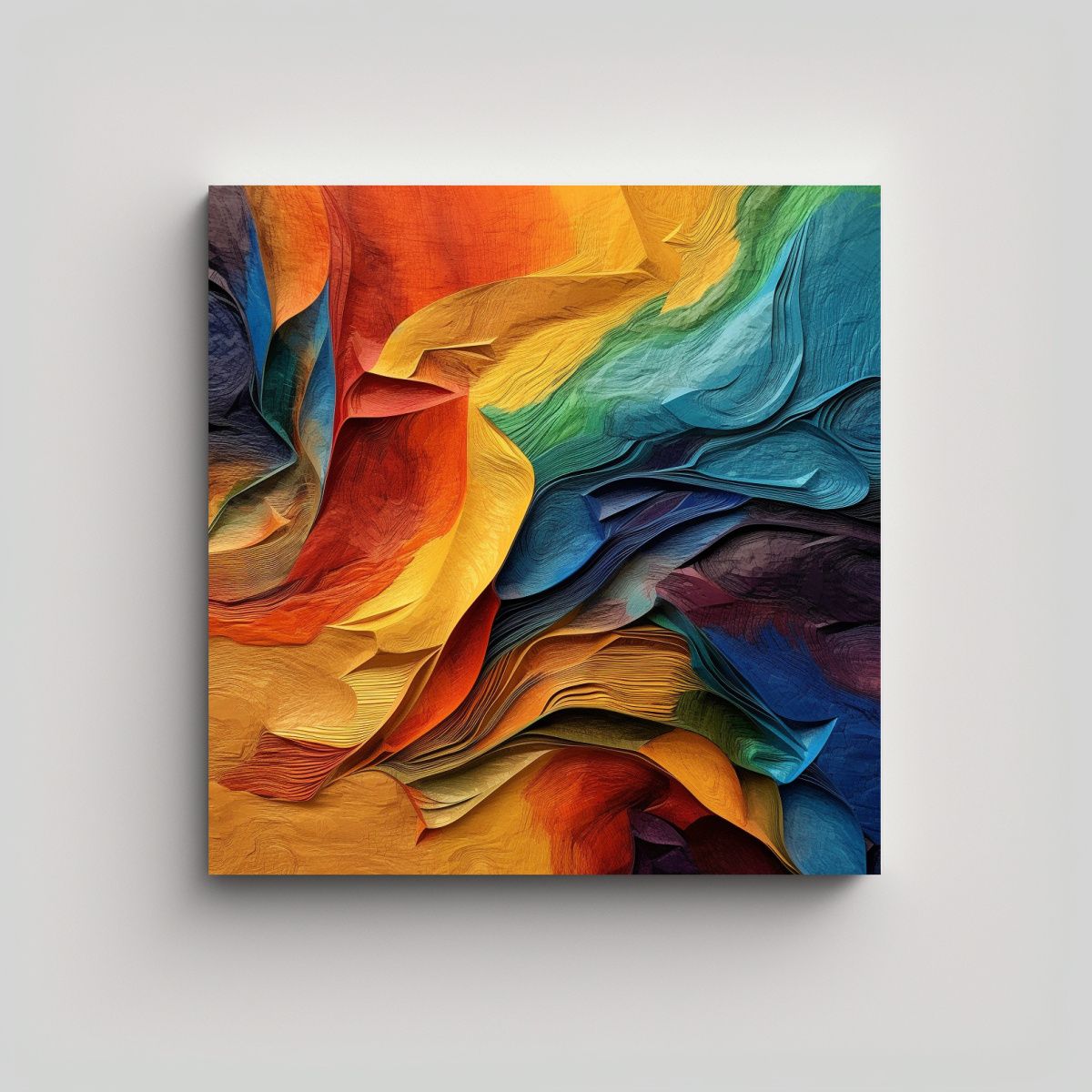 GENERICO - Pintura Abstracta Sublimada En Tela, Armonía De 70x70 Cm