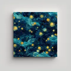 GENERICO - Pintura Decorativa: Noche Estrellada En Estilo 90x90 Cm