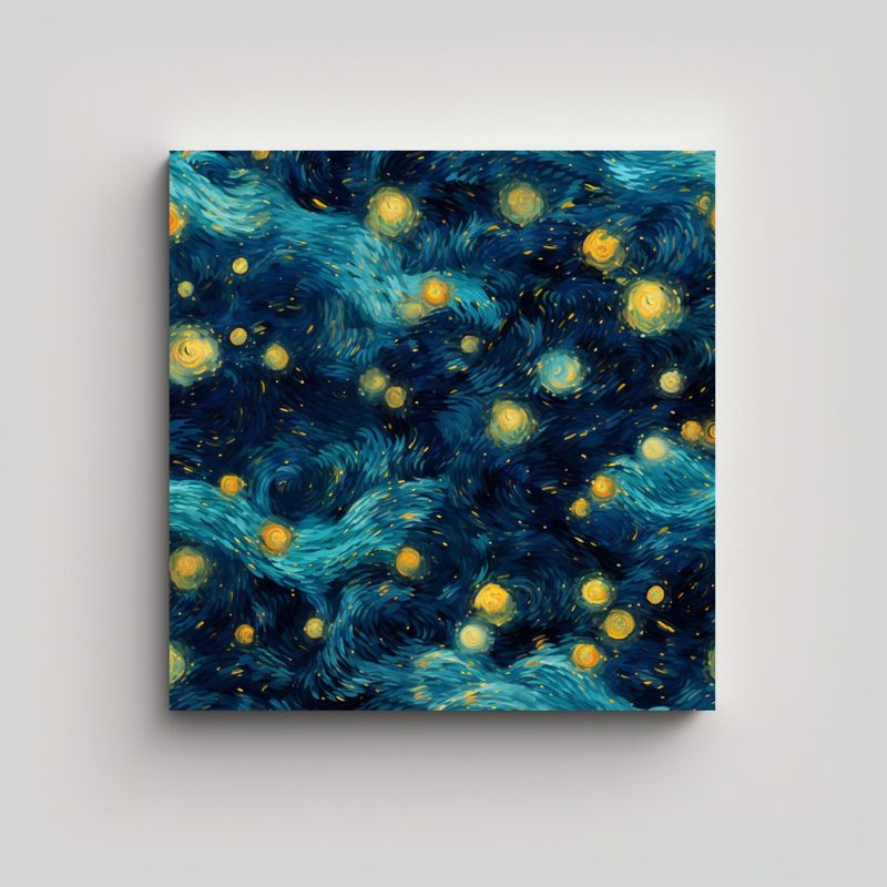 GENERICO - Pintura Decorativa: Noche Estrellada En Estilo 70x70 Cm