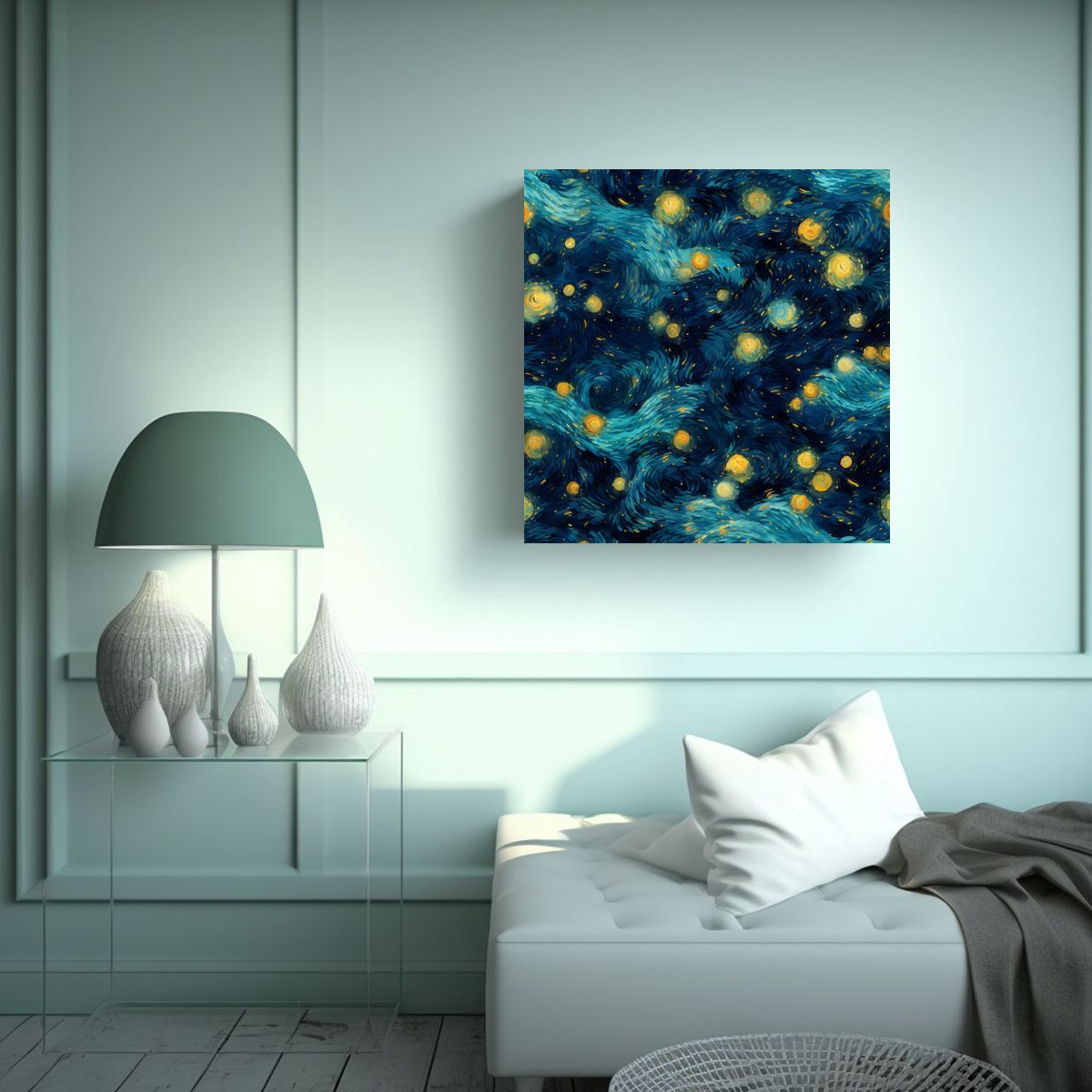 GENERICO - Pintura Decorativa: Noche Estrellada En Estilo 70x70 Cm