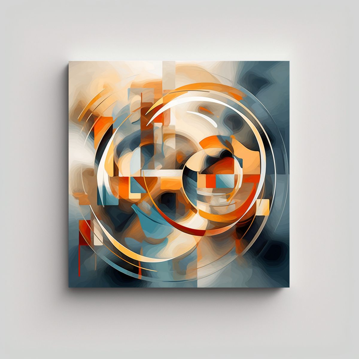 GENERICO - Cuadro Abstracto Tonos Originales Arte Digital 80x80 Cm