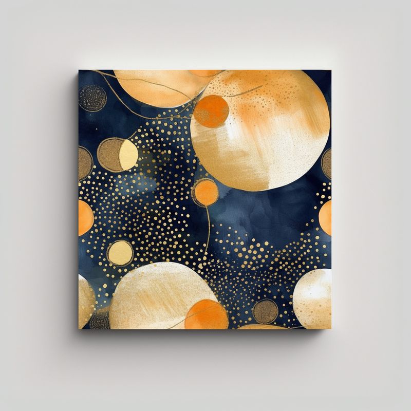 GENERICO - Lienzo Decorativo Con Detalles De Líneas Finas Y 70x70 Cm