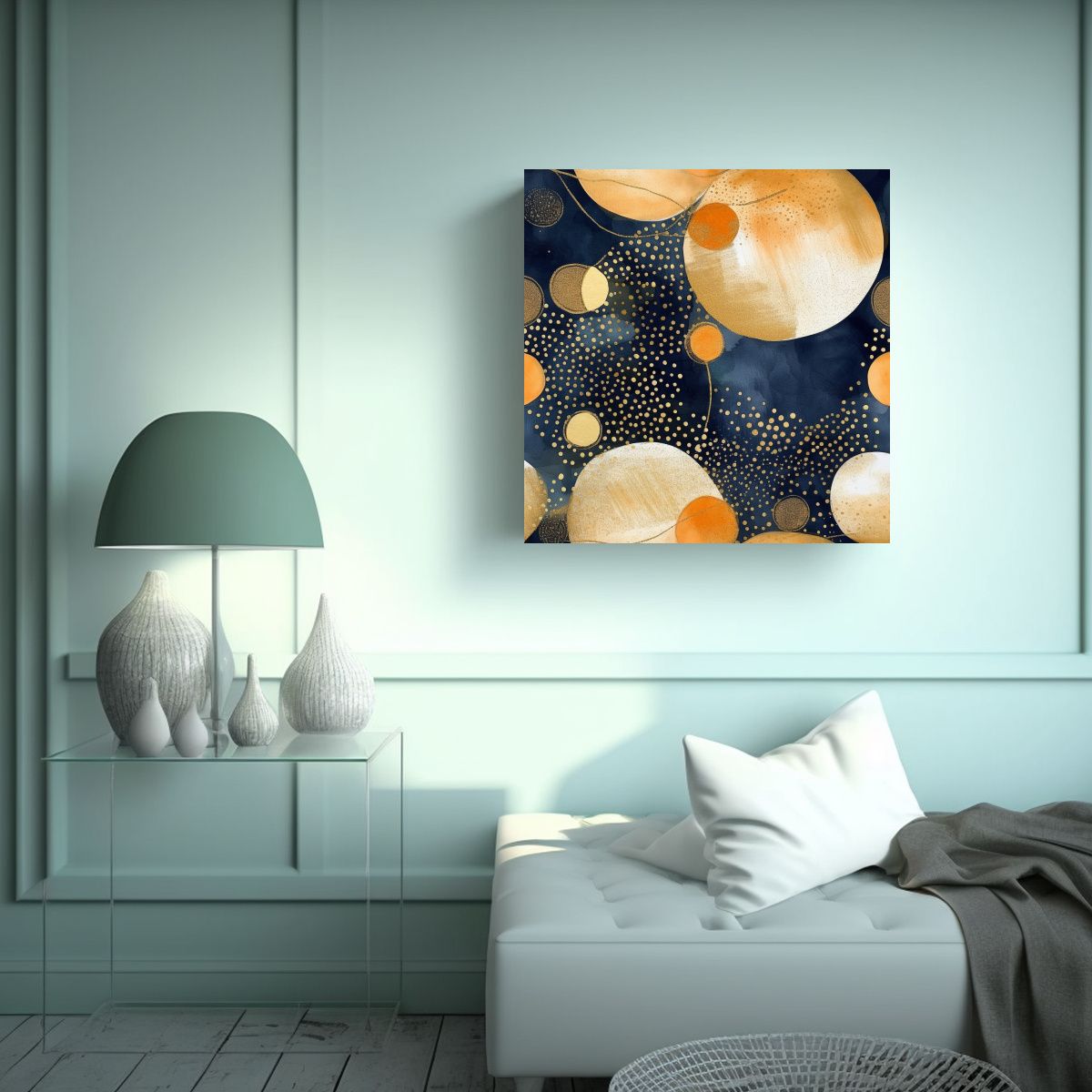 GENERICO - Lienzo Decorativo Con Detalles De Líneas Finas Y 80x80 Cm