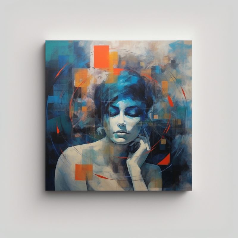 GENERICO - Pintura Abstracta Colorida Decorativa: 90x90 Cm