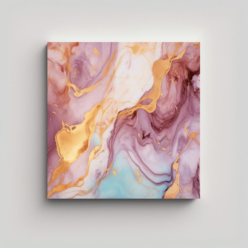 GENERICO - Cuadro Clásico De Colores En Mármol Rosa, 60x60 Cm