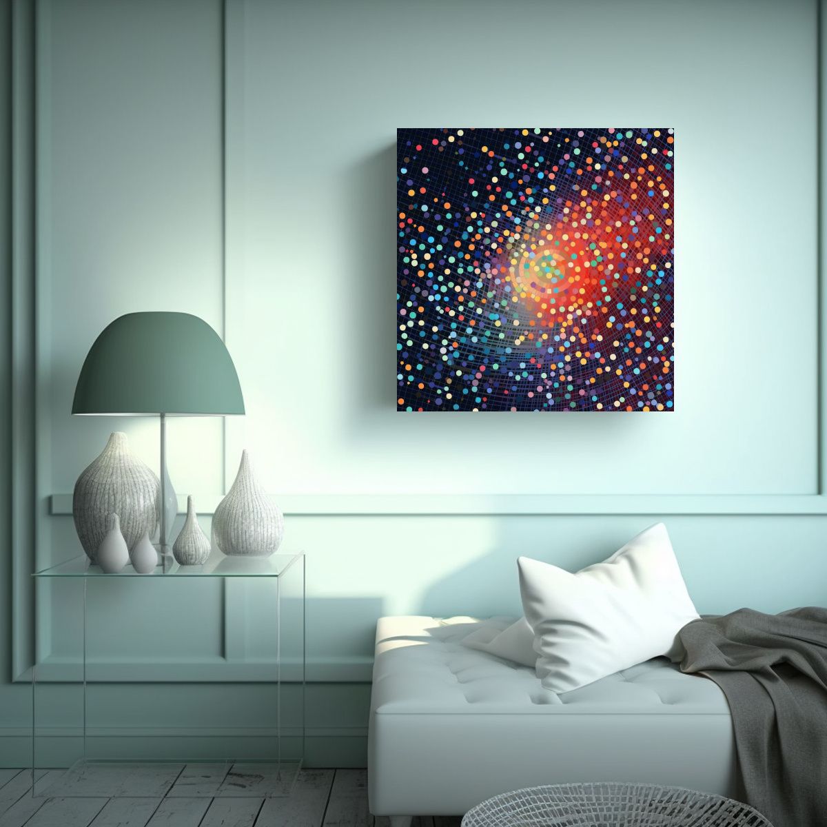 GENERICO - Cuadro Acuarela Inspiración Tela Bastidor 60x60 Cm