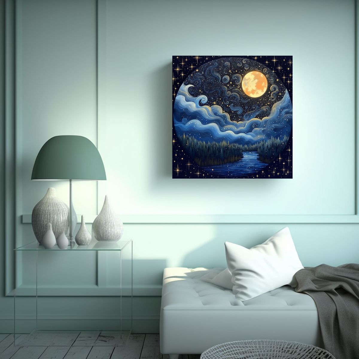 GENERICO - Pintura Decorativa Del Cielo Nocturno Lleno De La 80x80 Cm
