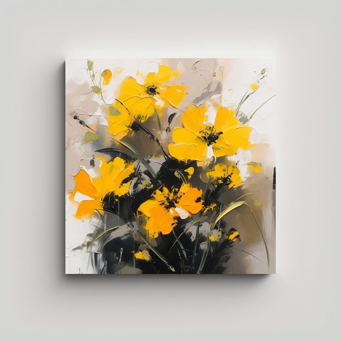 GENERICO - Pintura En Lienzo De Tela: Cuadro De Flores 80x80 Cm