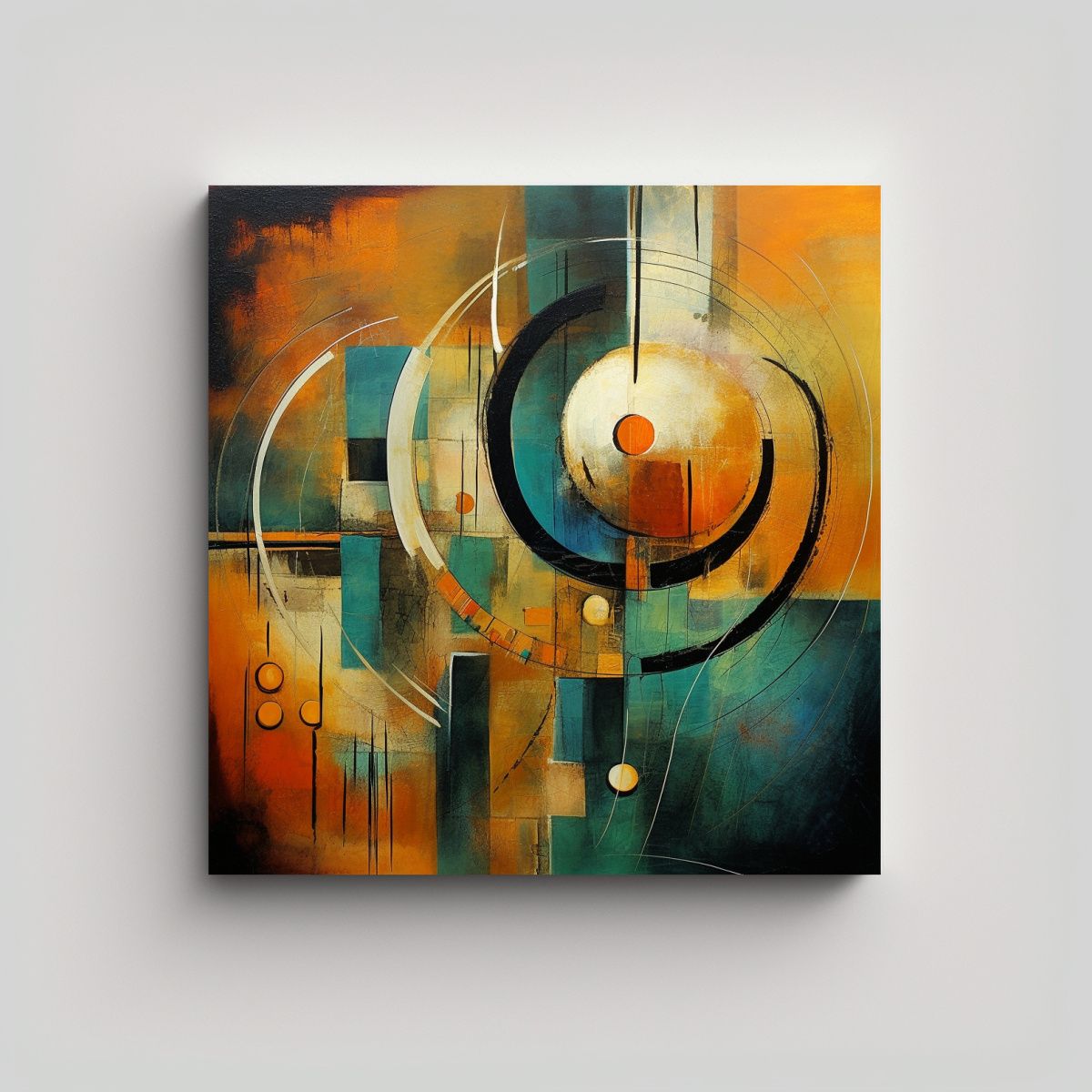 GENERICO - Cuadro Decorativo Interiores Pintura Abstracta De 80x80 Cm