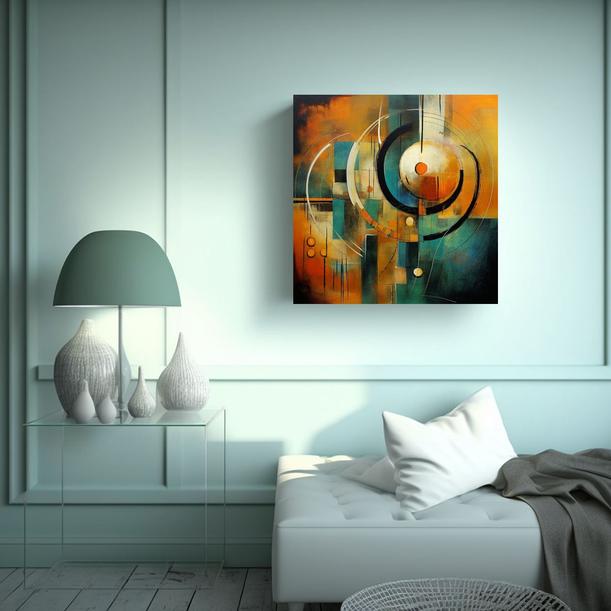 GENERICO - Cuadro Decorativo Interiores Pintura Abstracta De 80x80 Cm