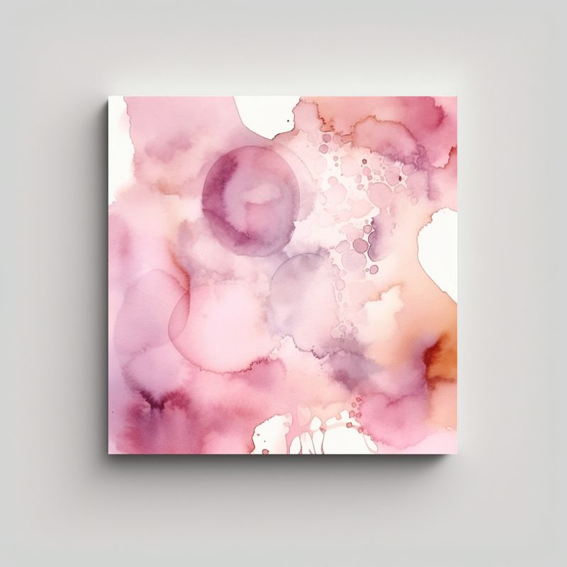 GENERICO - Pintura Abstracta Para Dormitorio En Rosa Claro 70x70 Cm