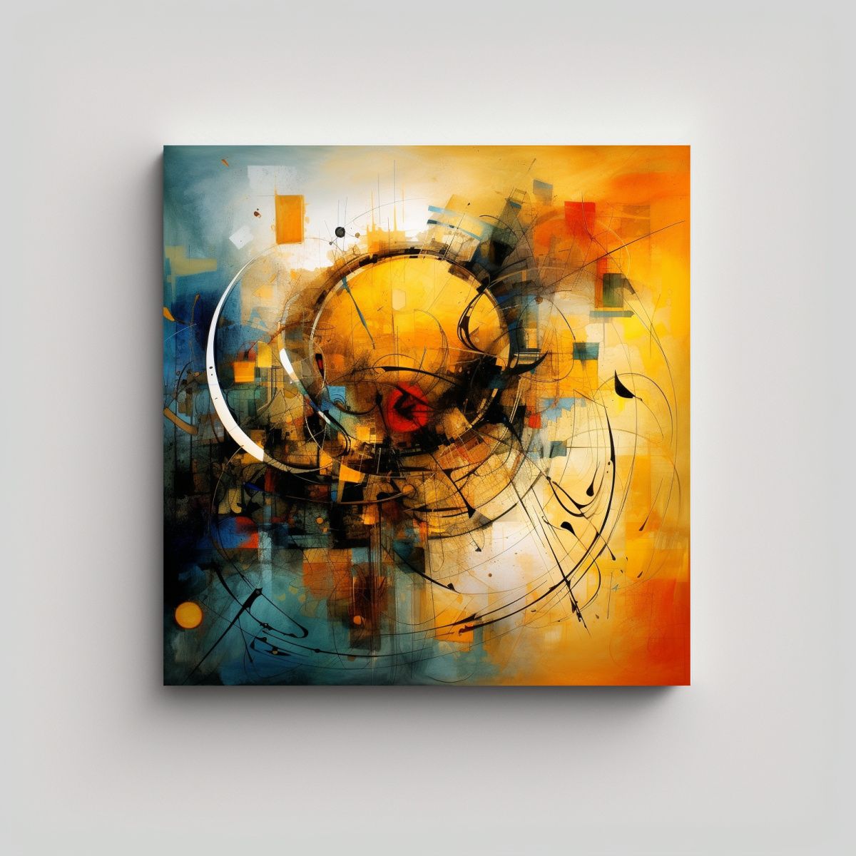 GENERICO - Cuadro Abstracto Surrealista Para Decoración 80x80 Cm