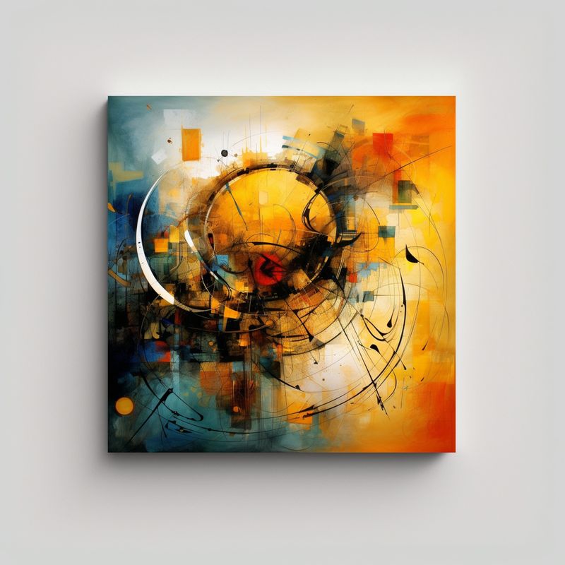 GENERICO - Cuadro Abstracto Surrealista Para Decoración 80x80 Cm