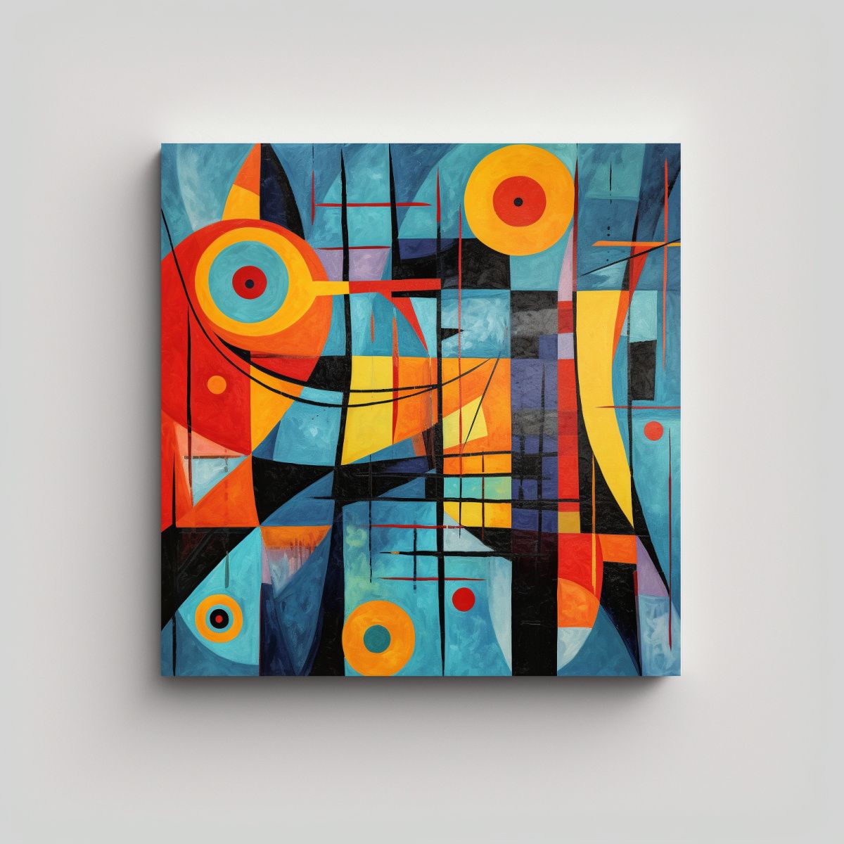 GENERICO - Cuadro De Arte Abstracto Con Colores Vibrantes Y 90x90 Cm