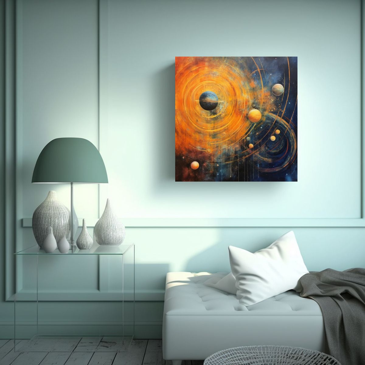 GENERICO - Pintura Abstracta Del Sistema Solar Para 60x60 Cm
