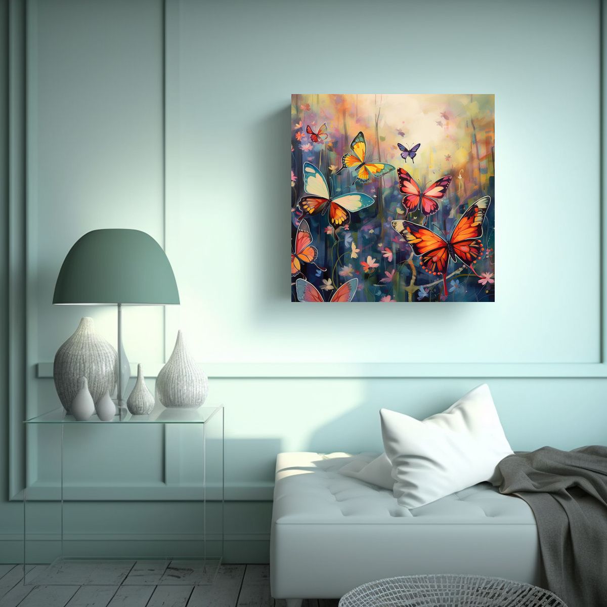 GENERICO - Pinturas Decorativas De Mariposas Mágicas En 80x80 Cm