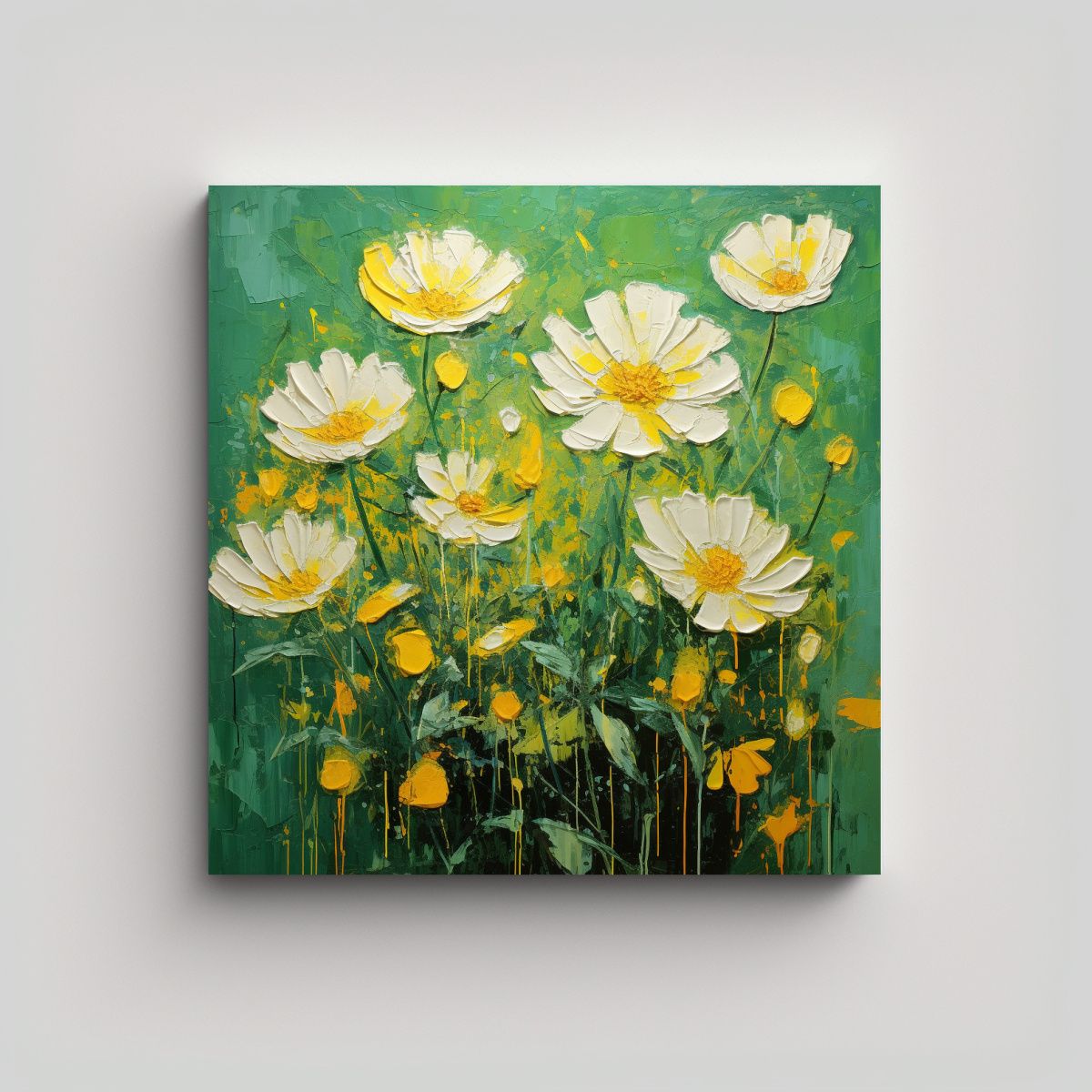 GENERICO - Pintura Lienzo Conceptual Armonía Flores 50x50 Cm