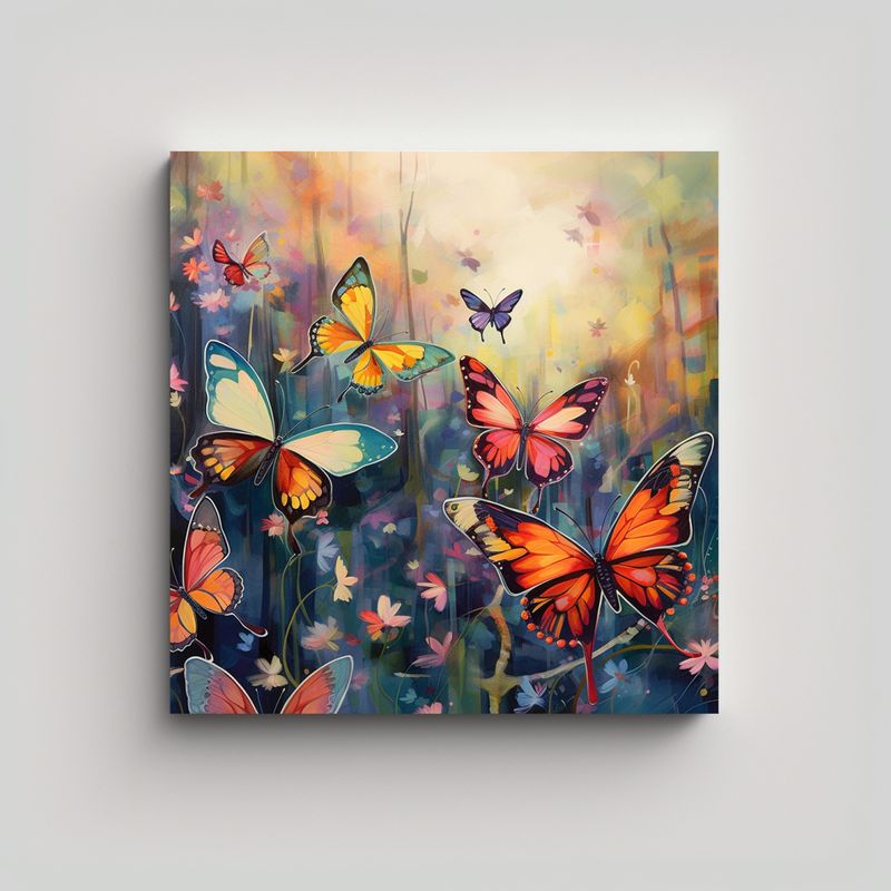GENERICO - Pinturas Decorativas De Mariposas Mágicas En 50x50 Cm