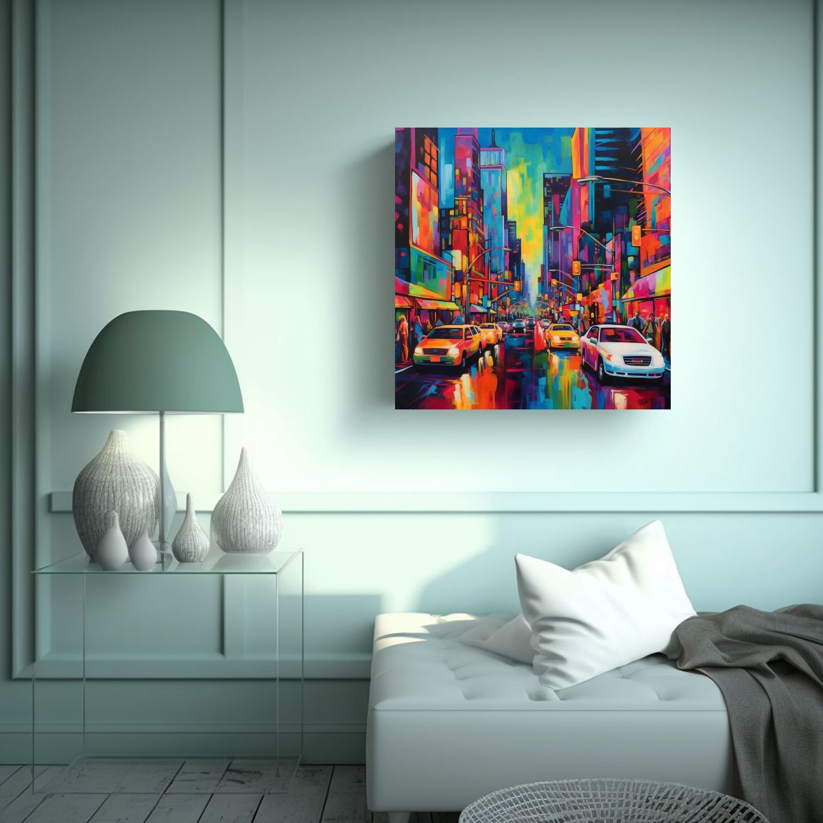 GENERICO - Pintura Urbana Audaz Y Vibrante Que Representa 50x50 Cm