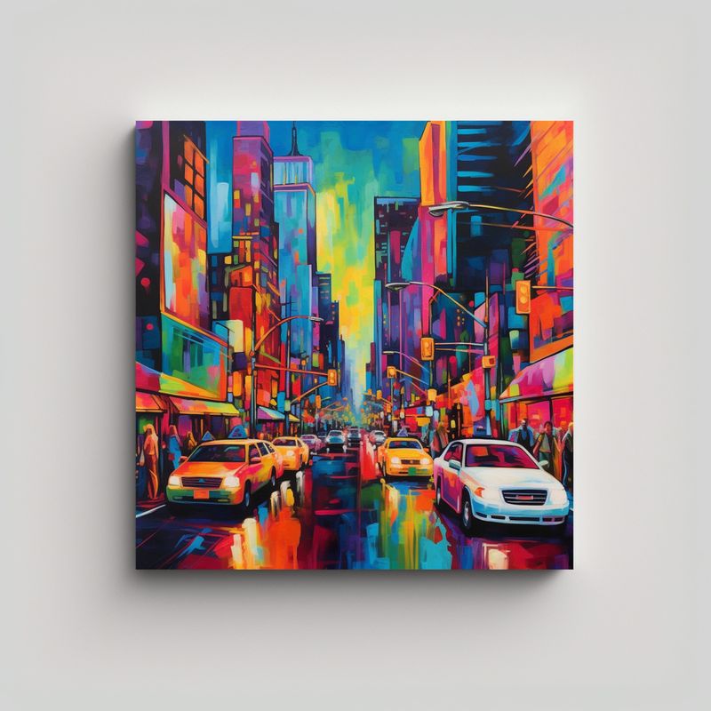 GENERICO - Pintura Urbana Audaz Y Vibrante Que Representa 60x60 Cm