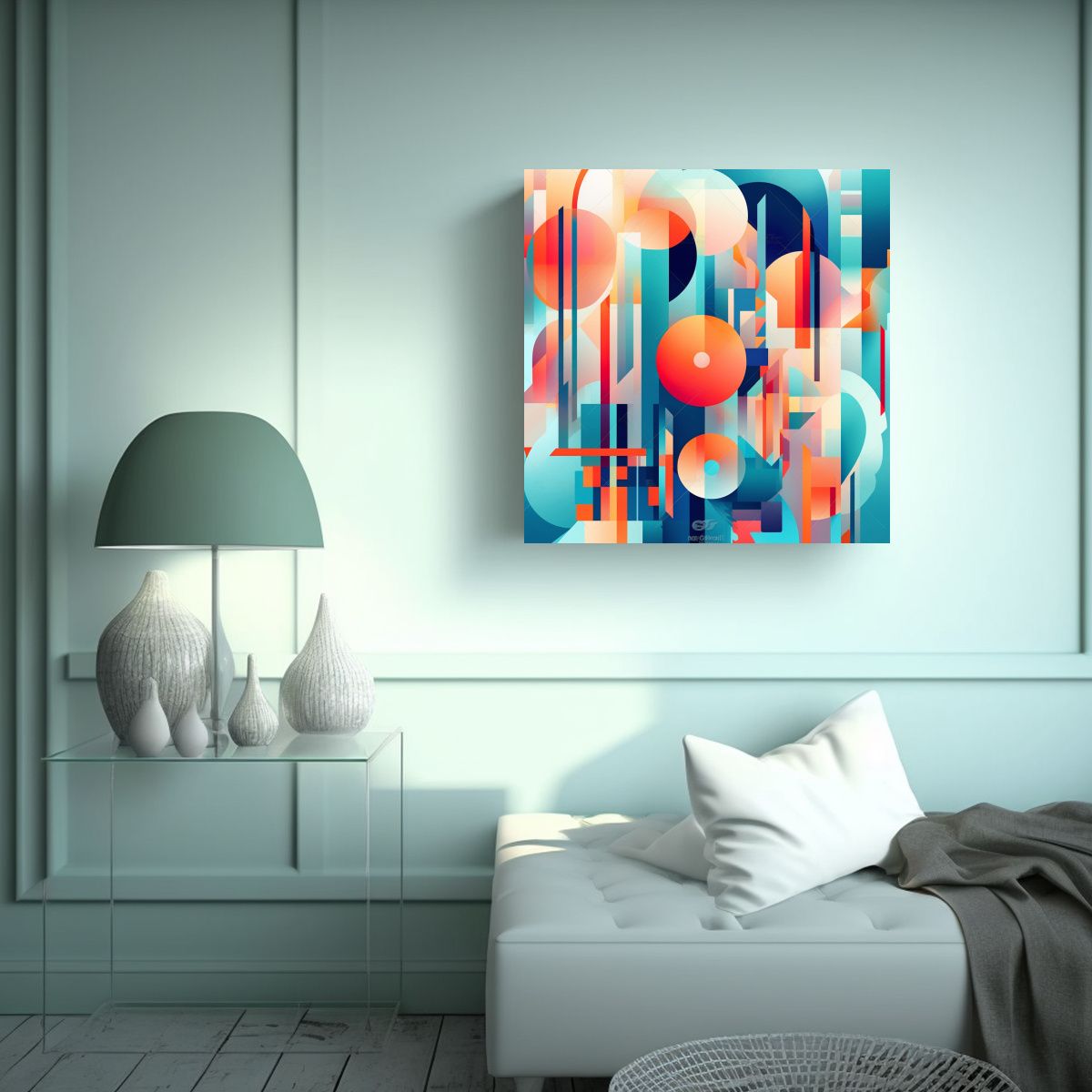 GENERICO - Cuadro Abstracto Surrealista En Lienzo Estilo 50x50 Cm