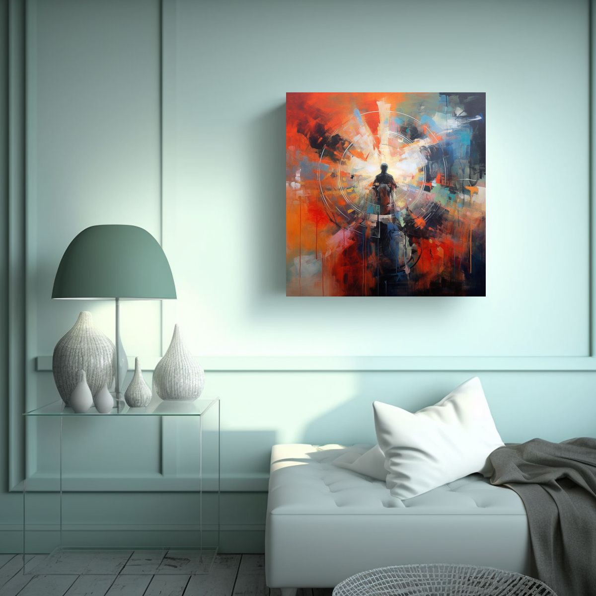 GENERICO - Lienzo De Tela Abstracto Con Temática Llamativa 50x50 Cm