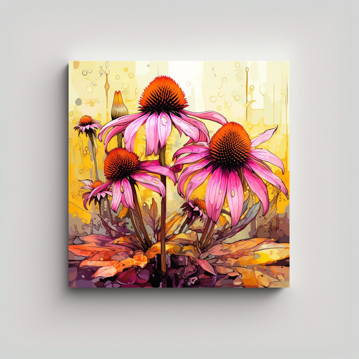 GENERICO - Pinturas Decorativas Neonoir De Cono De Hierbas 60x60 Cm