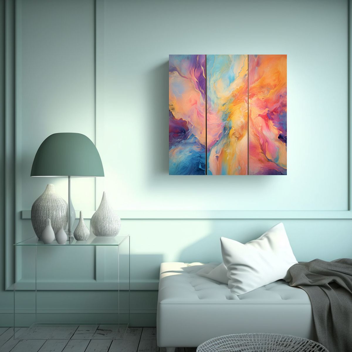 GENERICO - Pintura Decorativa Tríptico Inspirada En La 50x50 Cm