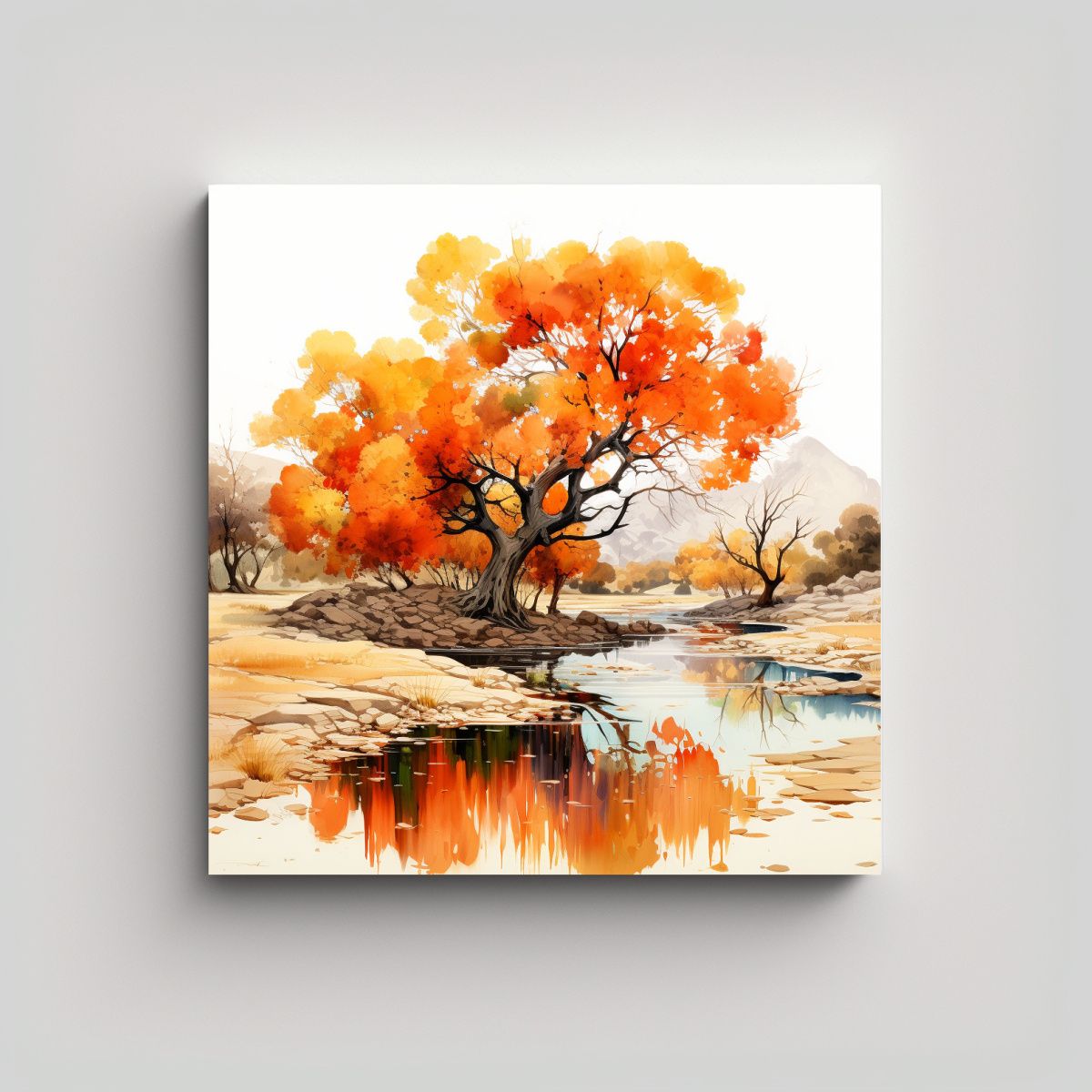 GENERICO - Pintura Abstracta De Un árbol De Algodonero Con 70x70 Cm