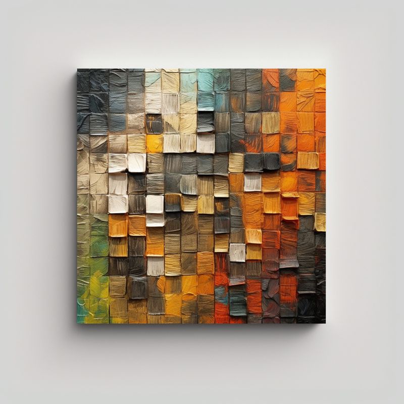 GENERICO - Pintura En Bastidor Texturizada Con Mucho Espacio 90x90 Cm