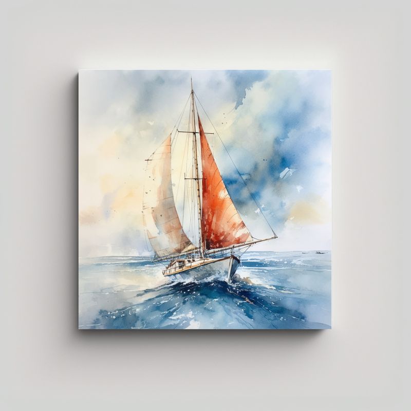 GENERICO - Tela En Bastidor Hermoso Motivo Pintura Acuarela 80x80 Cm