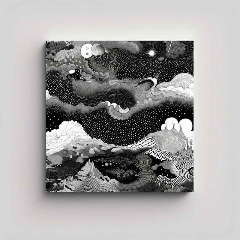 GENERICO - Cuadro Creativa Madera En Blanco Y Negro 60x60 Cm
